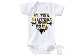 Body de bébé futur militaire comme papa
