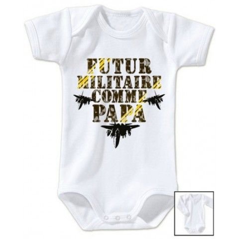 Body de bébé futur militaire comme papa