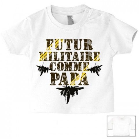 Tee-shirt de bébé futur militaire comme papa