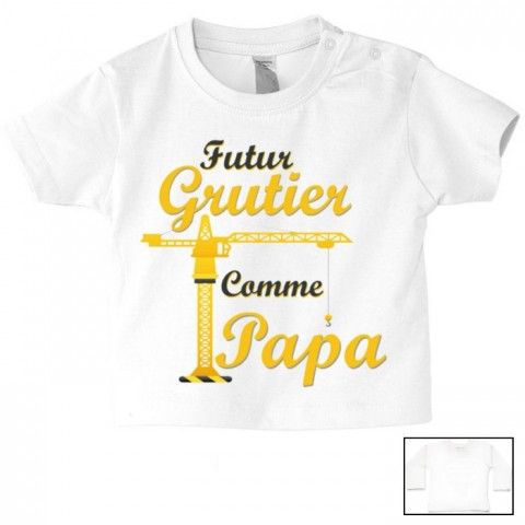 Tee-shirt de bébé futur grutier comme papa altitude