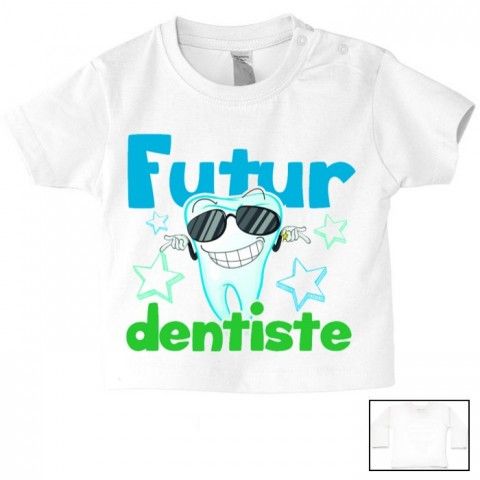 Tee-shirt de bébé futur dentiste souriant