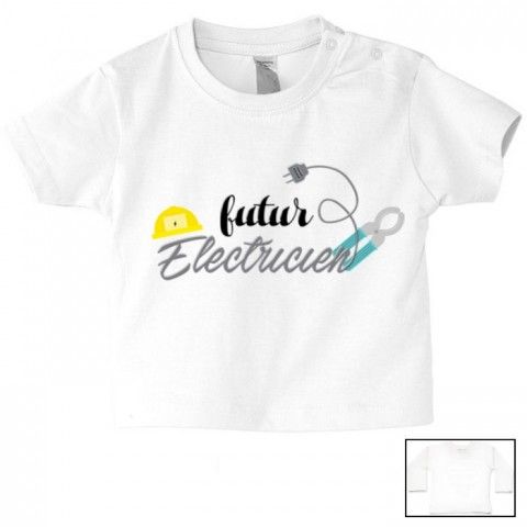 Tee-shirt de bébé futur électricien équipé