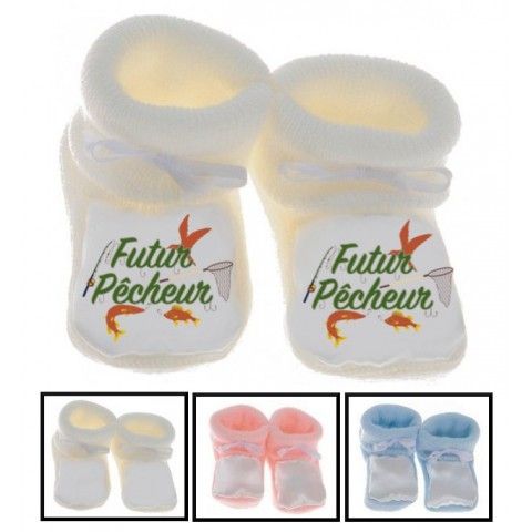 Chaussons de bébé futur pêcheur