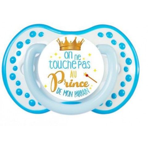 Tétine personnalisée Penguins bleue silicone