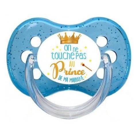 Tétine personnalisée Penguins bleue silicone