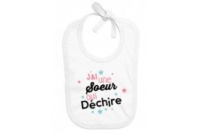 Bavoir de bébé je suis le prince des râleurs la reine c’est ma sœur