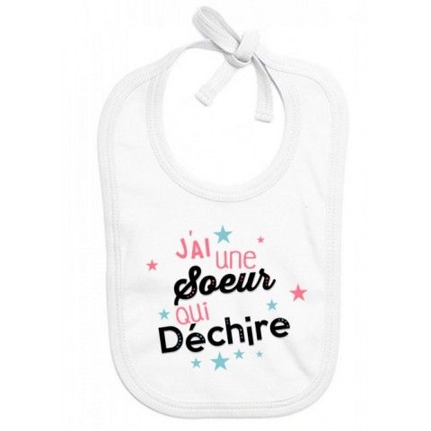 Bavoir de bébé je suis le prince des râleurs la reine c’est ma sœur