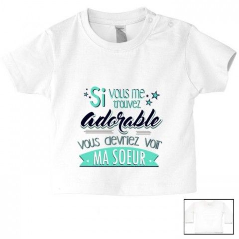 Tee-shirt de bébé je suis le prince des râleurs la reine c’est ma sœur