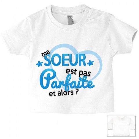 Tee-shirt de bébé je suis le prince des râleurs la reine c’est ma sœur