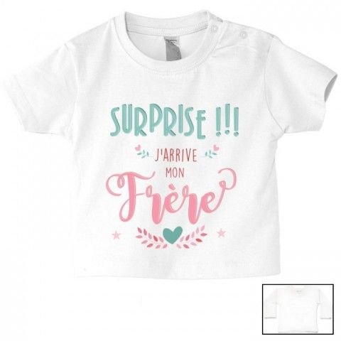 Tee-shirt de bébé je suis le prince des râleurs la reine c’est ma sœur