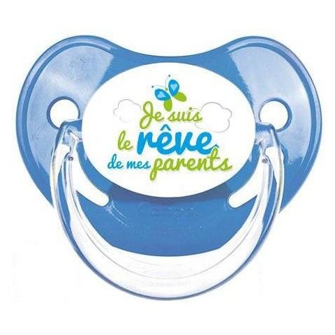 Tétine personnalisée Penguins bleue silicone