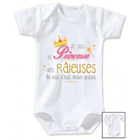 Body de bébé je suis le prince des râleurs la reine c’est ma sœur