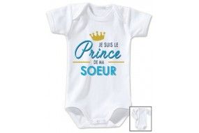 Body de bébé je suis le prince des râleurs la reine c’est mon frère 