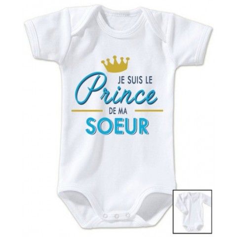 Body de bébé je suis le prince des râleurs la reine c’est mon frère 