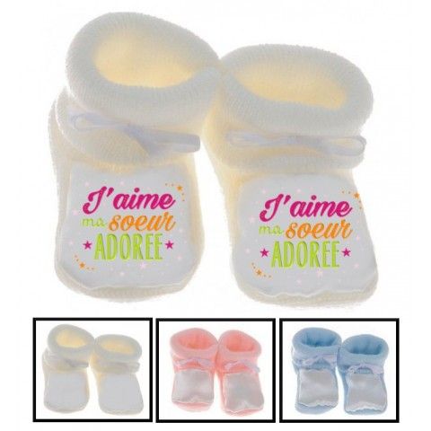 Chaussons de bébé je suis le prince des râleurs la reine c’est ma sœur