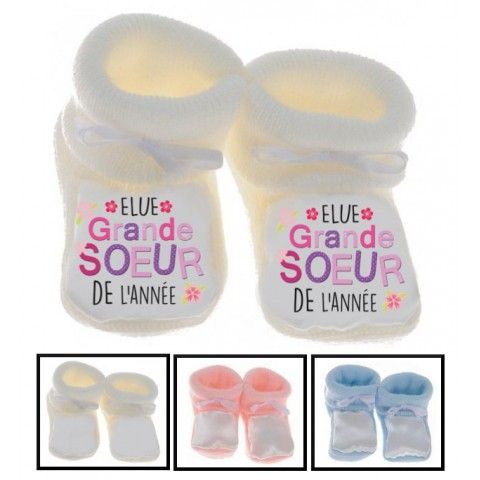 Chaussons de bébé je suis le prince des râleurs la reine c’est ma sœur