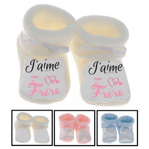 Chaussons de bébé je suis le prince des râleurs la reine c’est ma sœur