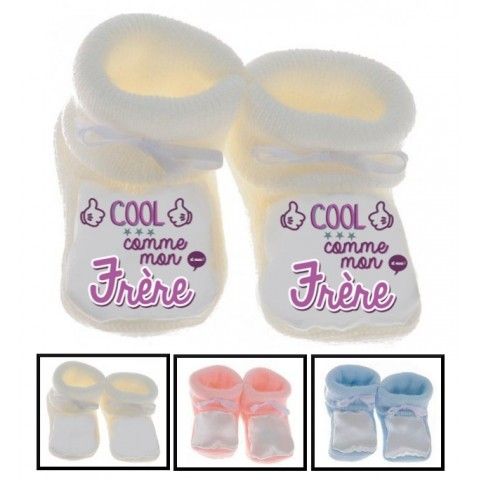 Chaussons de bébé je suis le prince des râleurs la reine c’est mon frère