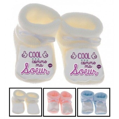 Chaussons de bébé je suis le prince des râleurs la reine c’est mon frère