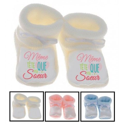 Chaussons de bébé je suis le prince des râleurs la reine c’est mon frère