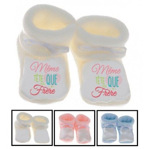 Chaussons de bébé je suis le prince des râleurs la reine c’est ma sœur