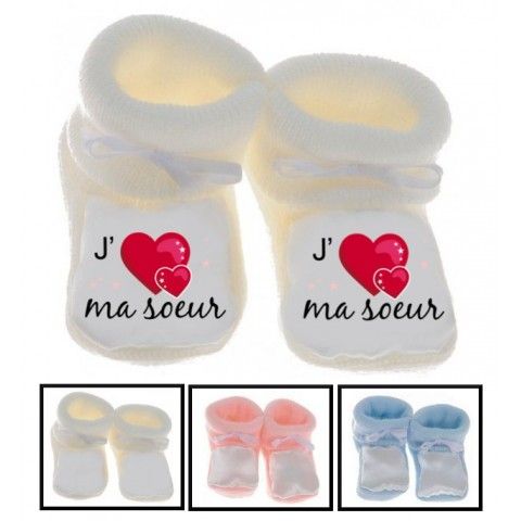 Chaussons de bébé je suis le prince des râleurs la reine c’est ma sœur