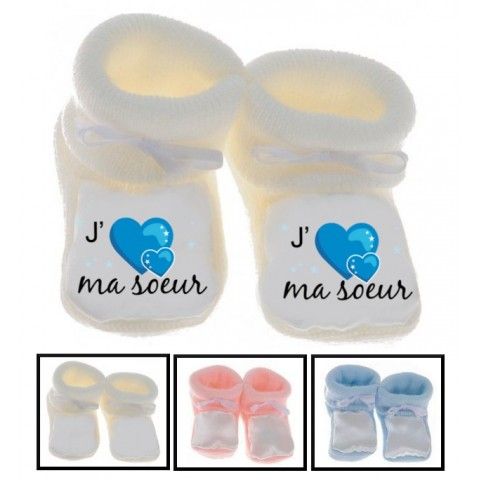 Chaussons de bébé je suis le prince des râleurs la reine c’est mon frère