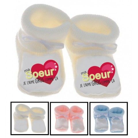 Chaussons de bébé je suis le prince des râleurs la reine c’est ma sœur