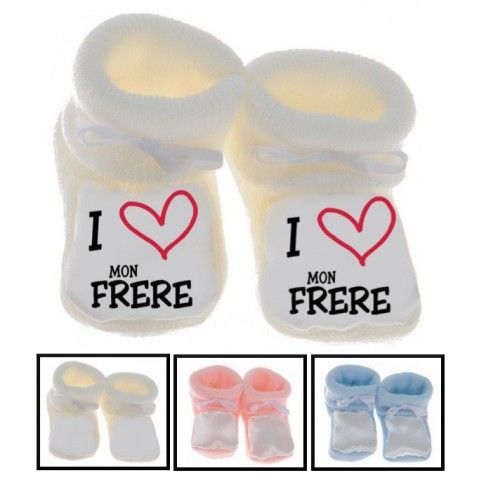 Chaussons de bébé je suis le prince des râleurs la reine c’est ma sœur