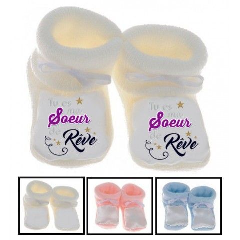 Chaussons de bébé j’aime ma sœur adorée garçon