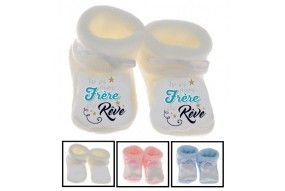 Chaussons de bébé je suis aussi bavard que ma sœur