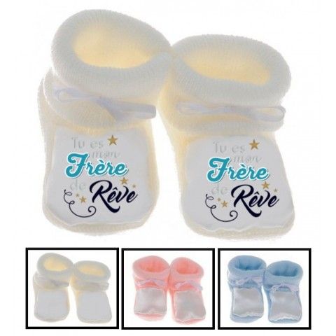 Chaussons de bébé je suis aussi bavard que ma sœur