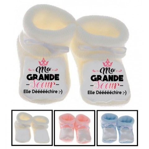 Chaussons de bébé j’aime ma sœur garçon