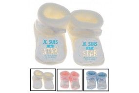 Chaussons de bébé je suis aussi bavarde que ma sœur