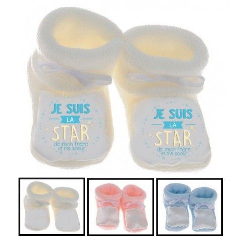 Chaussons de bébé je suis aussi bavarde que ma sœur