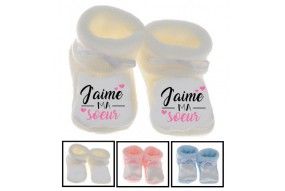 Chaussons de bébé je suis aussi bavarde que ma sœur