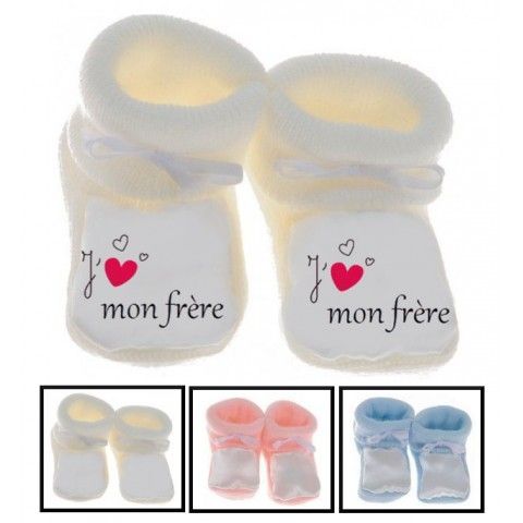 Chaussons de bébé je suis le prince des râleurs le roi c’est mon frère