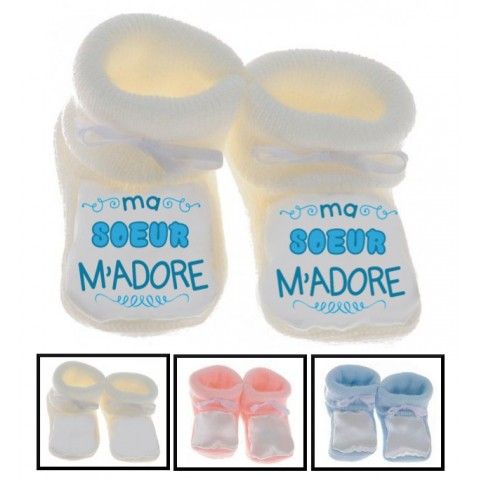 Chaussons de bébé je suis le prince des râleurs le roi c’est mon frère