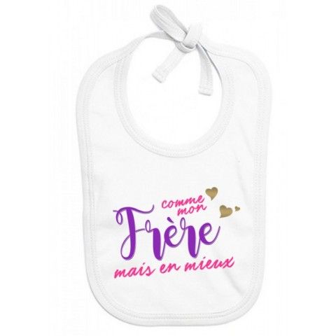 Bavoir de bébé je suis le prince des râleurs la reine c’est ma sœur