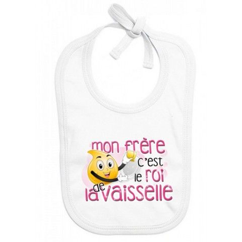 Bavoir de bébé je suis le prince des râleurs la reine c’est ma sœur