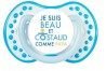 Tétine personnalisée Penguins bleue silicone