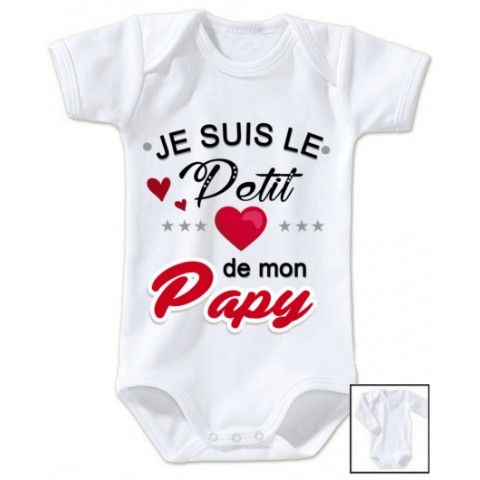 Body de bébé je suis le petit cœur de mon papy