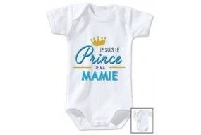 Body de bébé je suis le prince de ma mamie