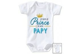 Body de bébé je suis le prince de mon papy