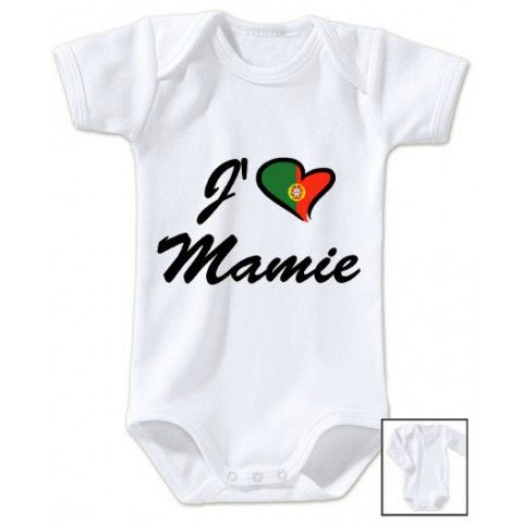 Body de bébé j’aime mamie bicolore