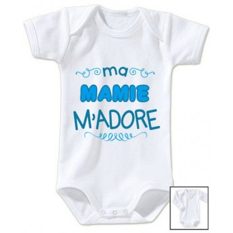 Body de bébé ma mamie m’adore garçon