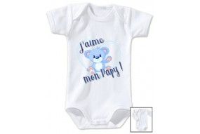 Body de bébé j’aime mon papy ourson garçon