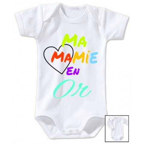 Body de bébé ma mamie en or