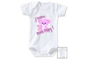 Body de bébé j’aime mon papy ourson fille