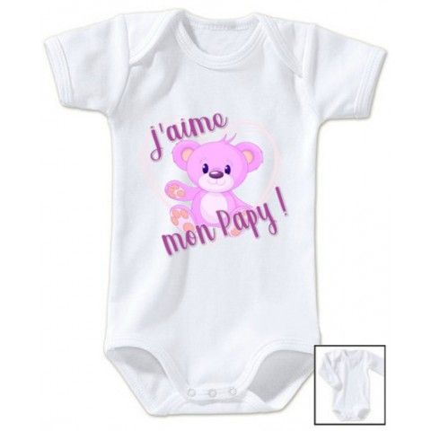 Body de bébé j’aime mon papy ourson fille